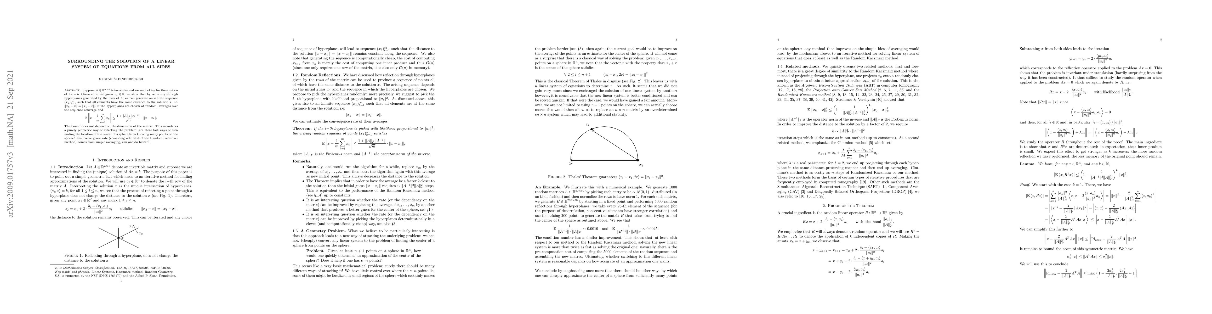 Thumbnail for Surrounding the solution of a Linear System of Equations from all sides