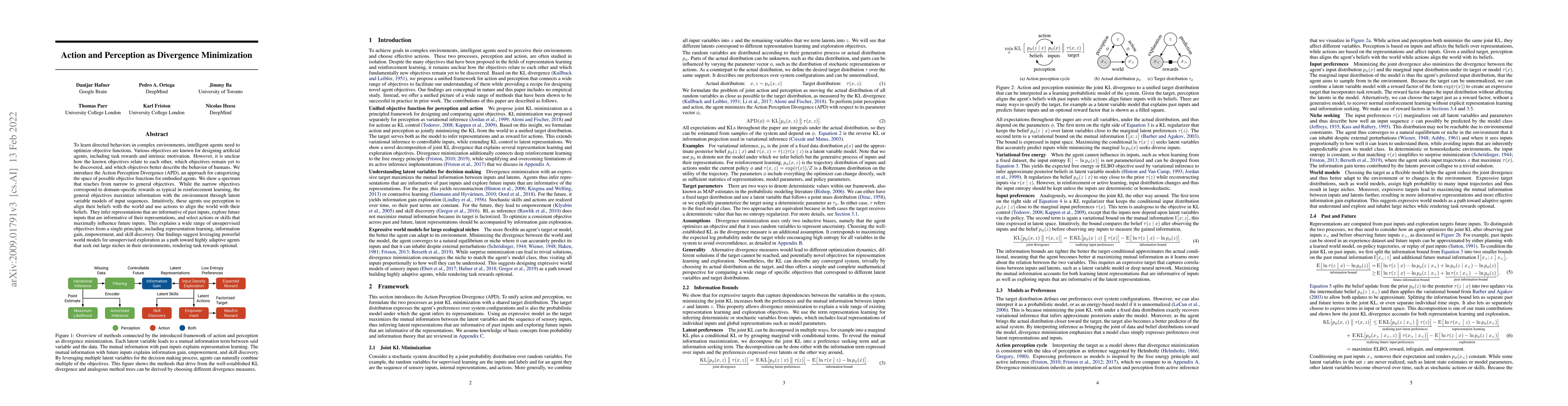 Thumbnail for Action and Perception as Divergence Minimization