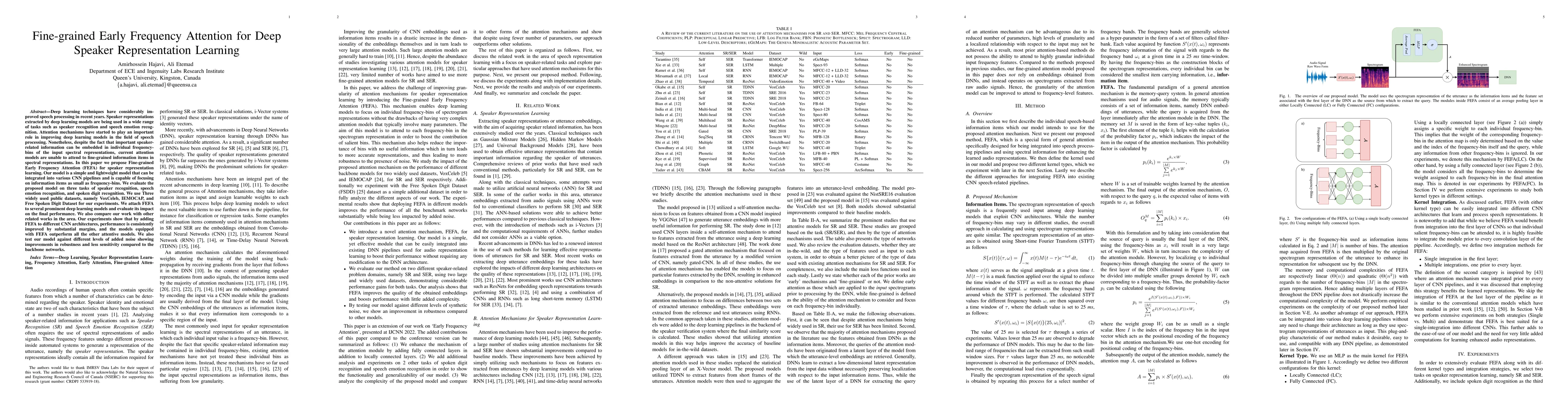 Thumbnail for Fine-grained Early Frequency Attention for Deep Speaker Representation
  Learning