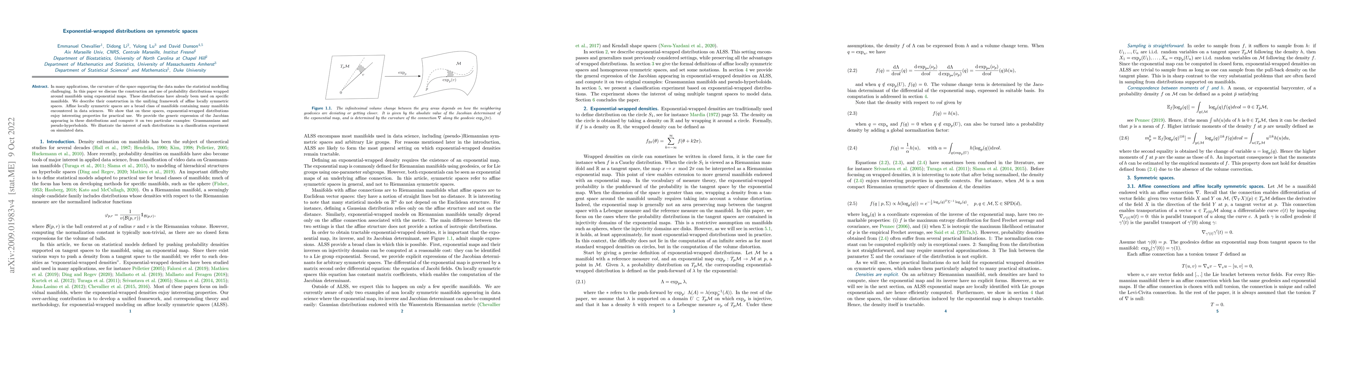 Thumbnail for Exponential-wrapped distributions on symmetric spaces