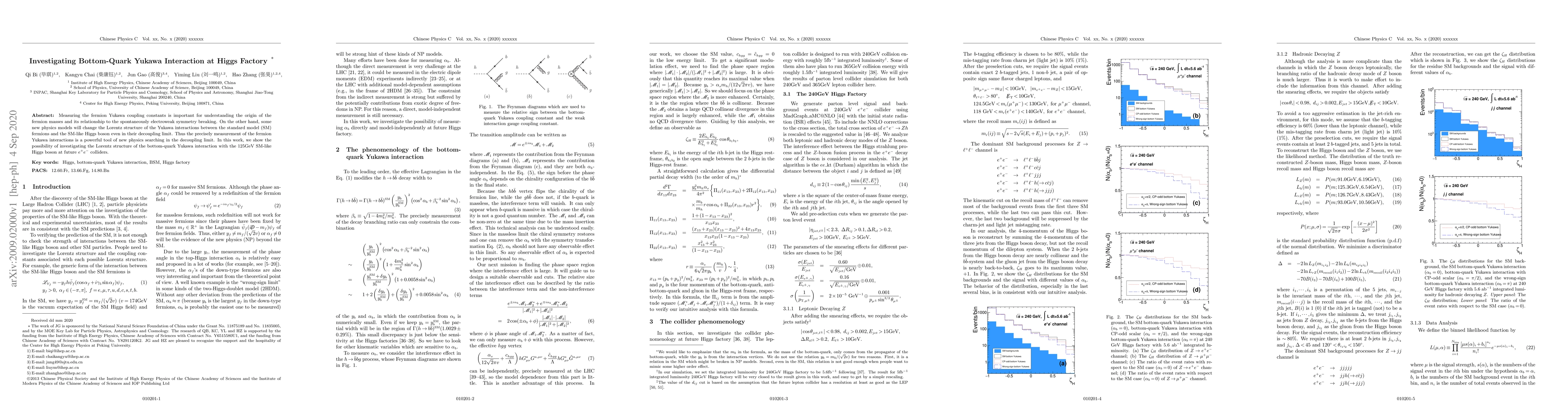 Thumbnail for Investigating Bottom-Quark Yukawa Interaction at Higgs Factory