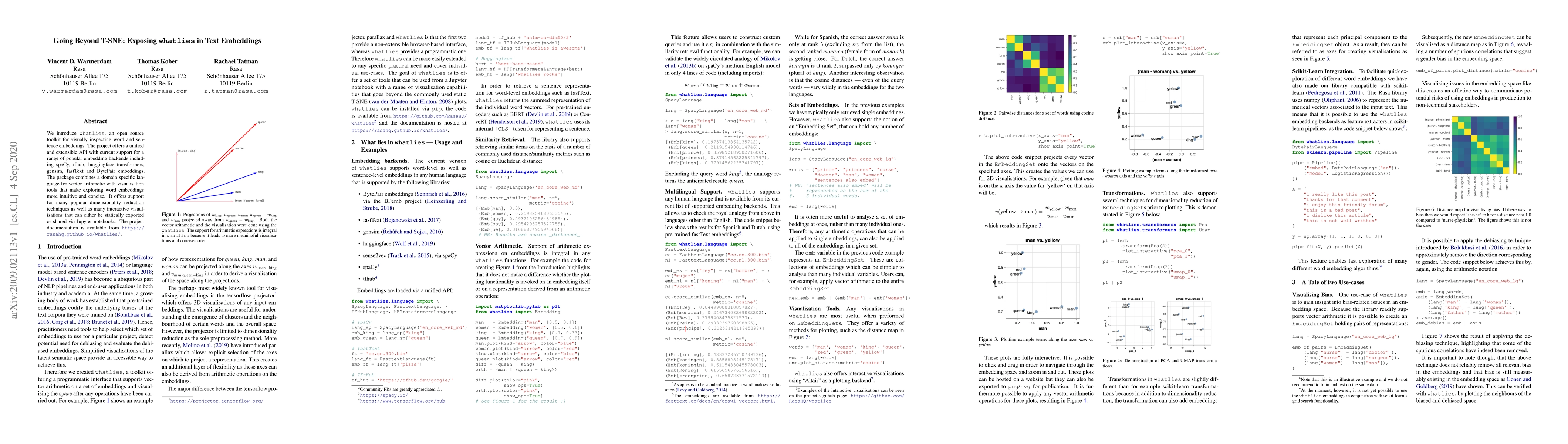 Thumbnail for Going Beyond T-SNE: Exposing \texttt{whatlies} in Text Embeddings