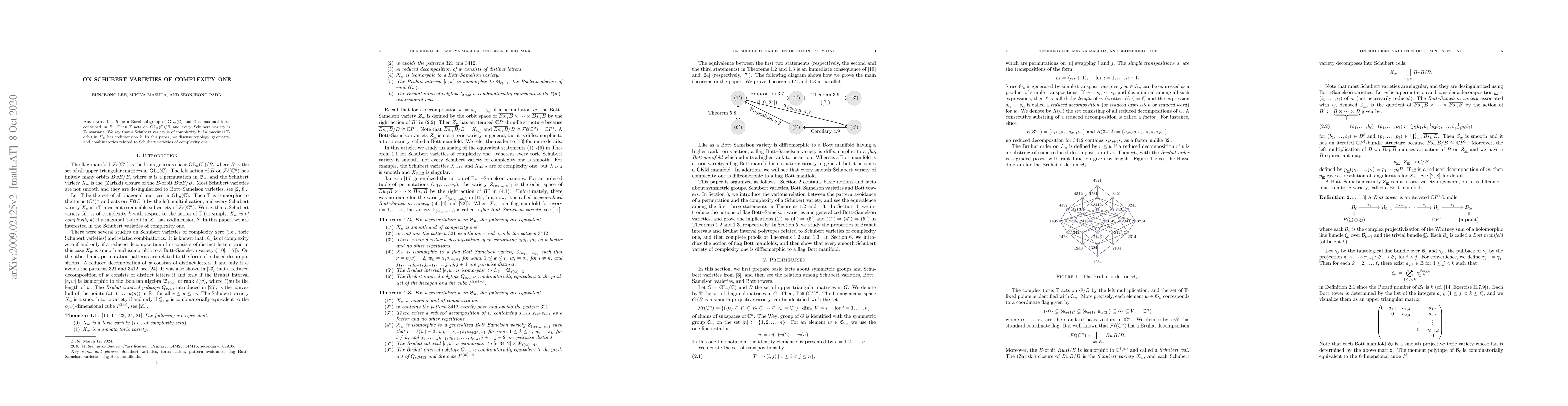 Thumbnail for On Schubert varieties of complexity one
