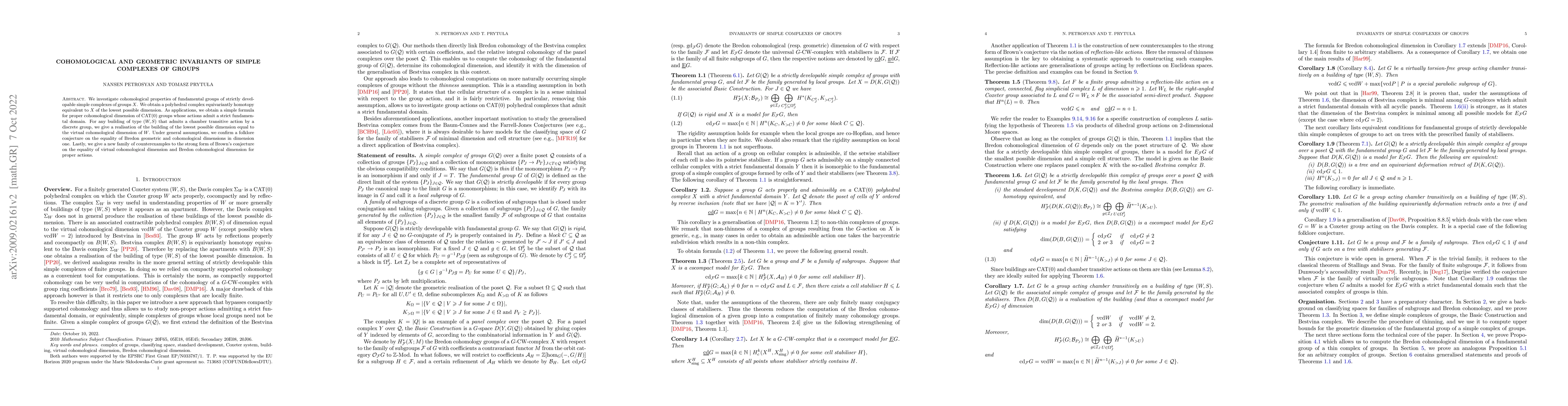 Thumbnail for Cohomological and geometric invariants of simple complexes of groups