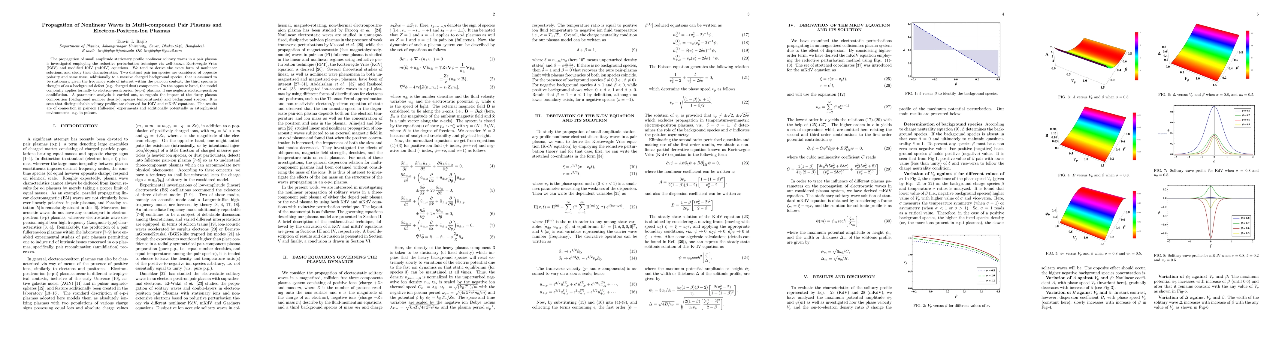 Thumbnail for Propagation of Nonlinear Waves in Multi-Component Pair Plasmas and
  Electron-Positron-Ion Plasmas