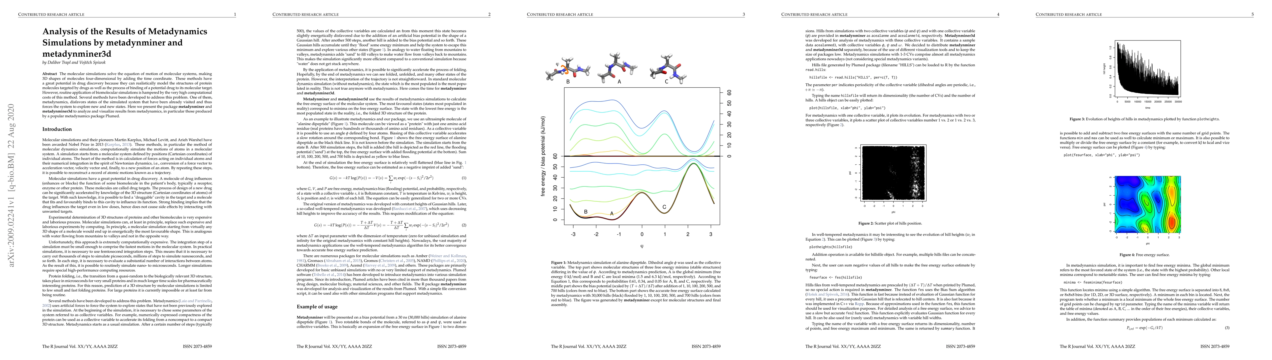 Thumbnail for Analysis of the Results of Metadynamics Simulations by metadynminer and
  metadynminer3d
