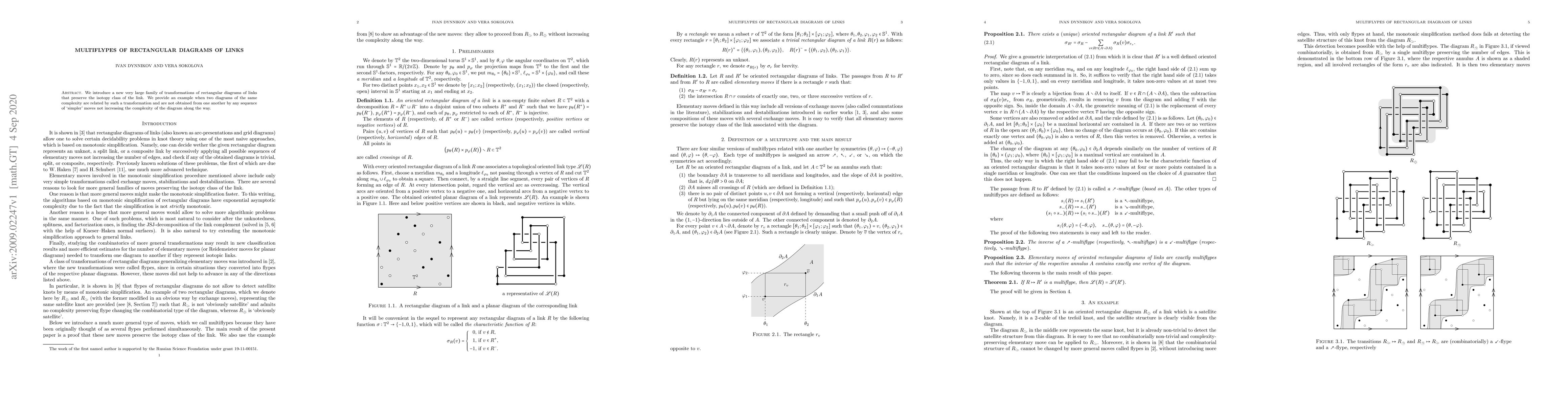 Thumbnail for Multiflypes of rectangular diagrams of links