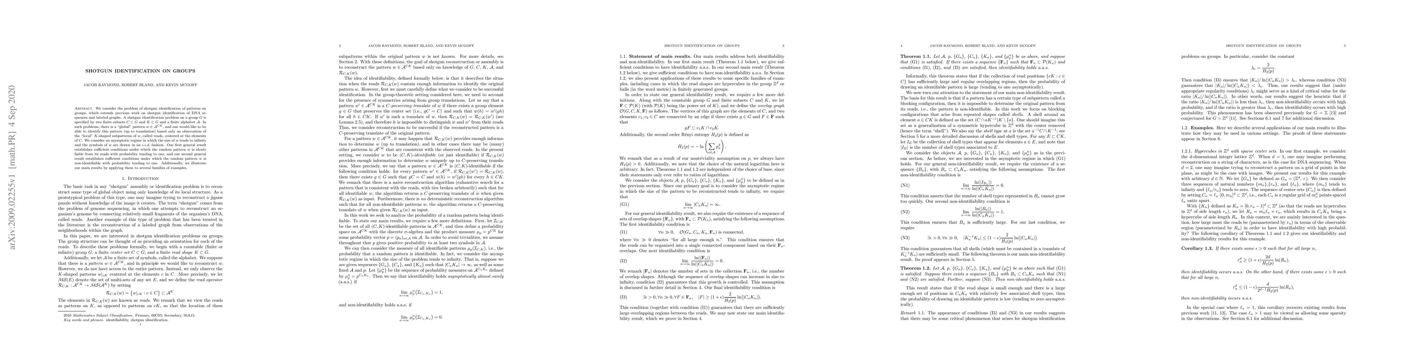 Thumbnail for Shotgun identification on groups