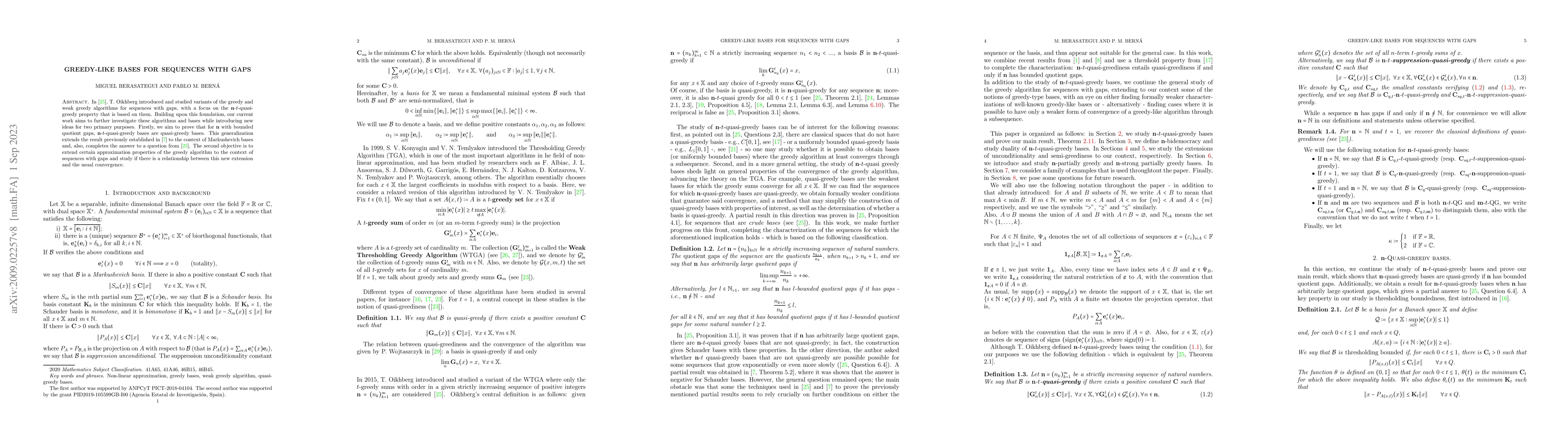 Thumbnail for Greedy-like bases for sequences with gaps