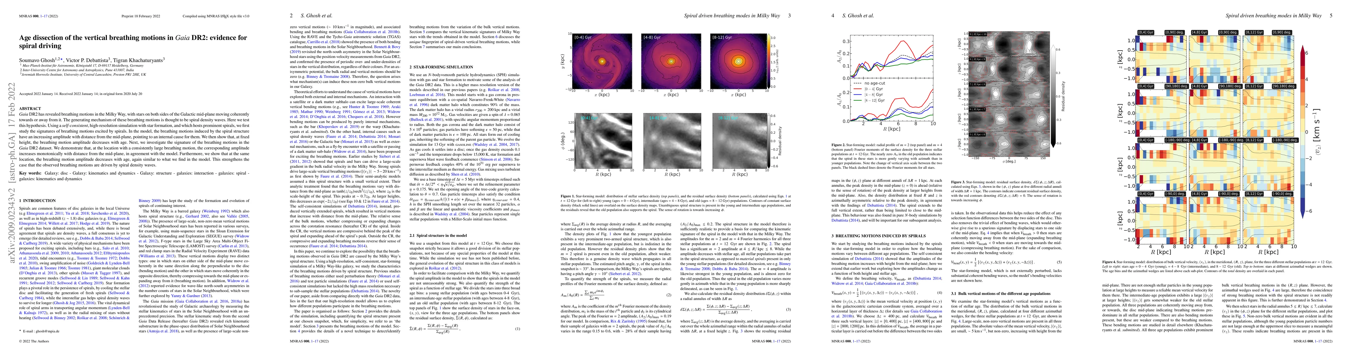 Thumbnail for Age dissection of the vertical breathing motions in Gaia DR2: evidence
  for spiral driving