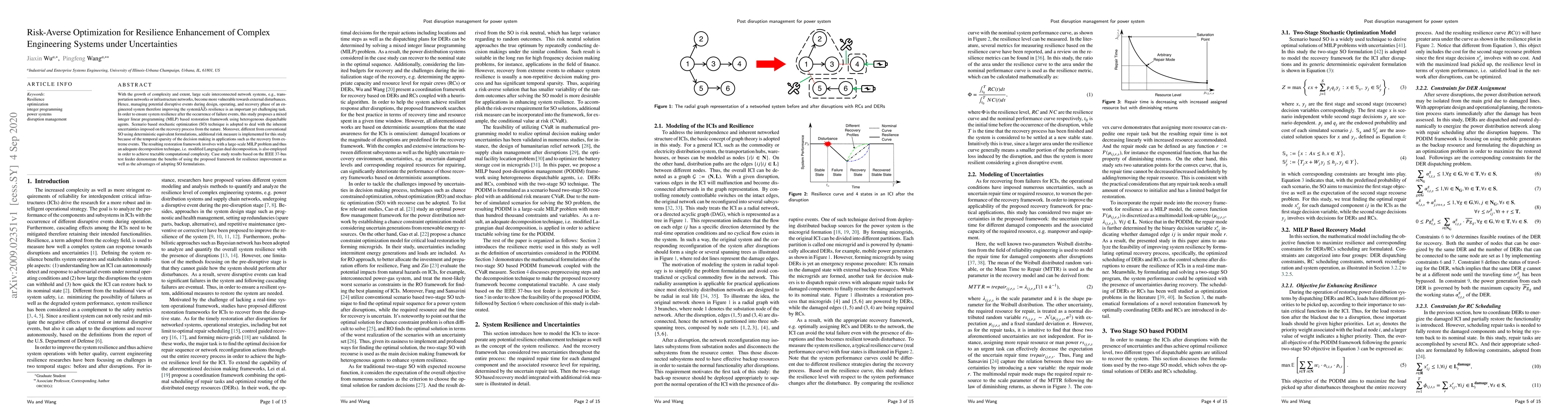 Thumbnail for Risk-Averse Optimization for Resilience Enhancement of Complex
  Engineering Systems under Uncertainties