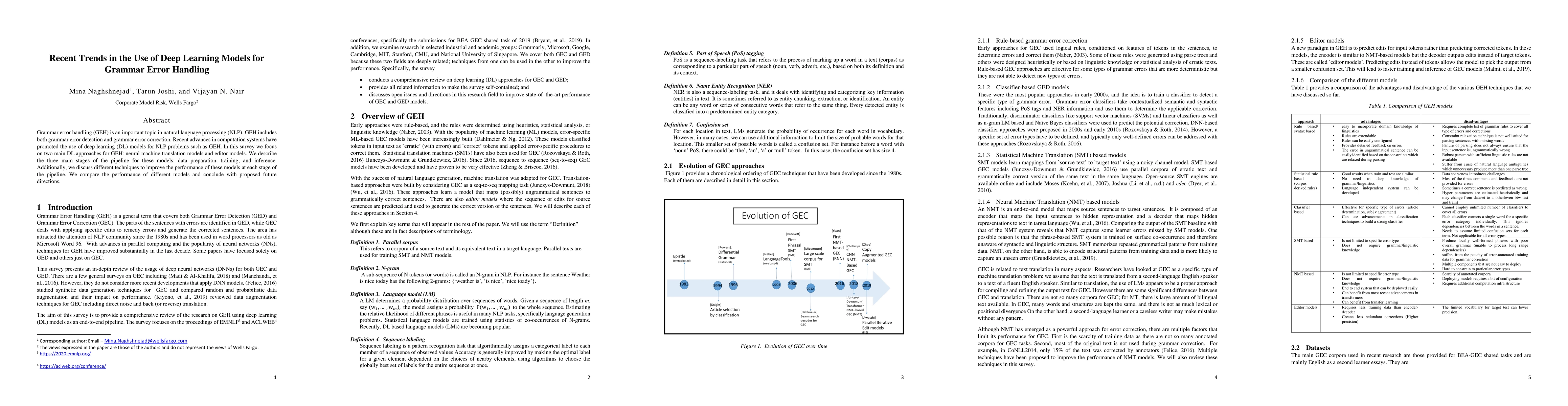 Thumbnail for Recent Trends in the Use of Deep Learning Models for Grammar Error
  Handling