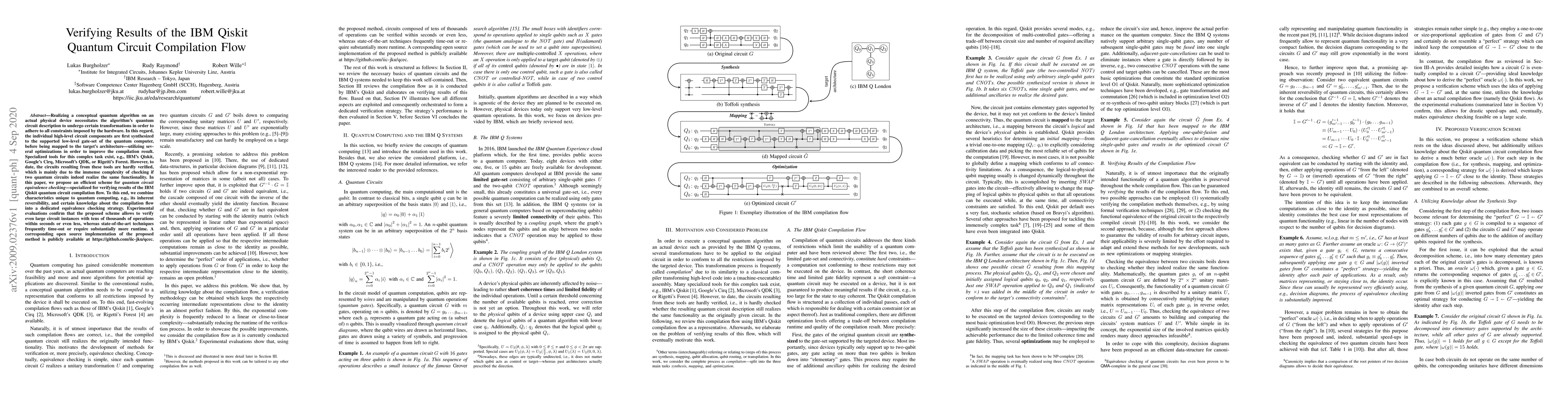 Thumbnail for Verifying Results of the IBM Qiskit Quantum Circuit Compilation Flow