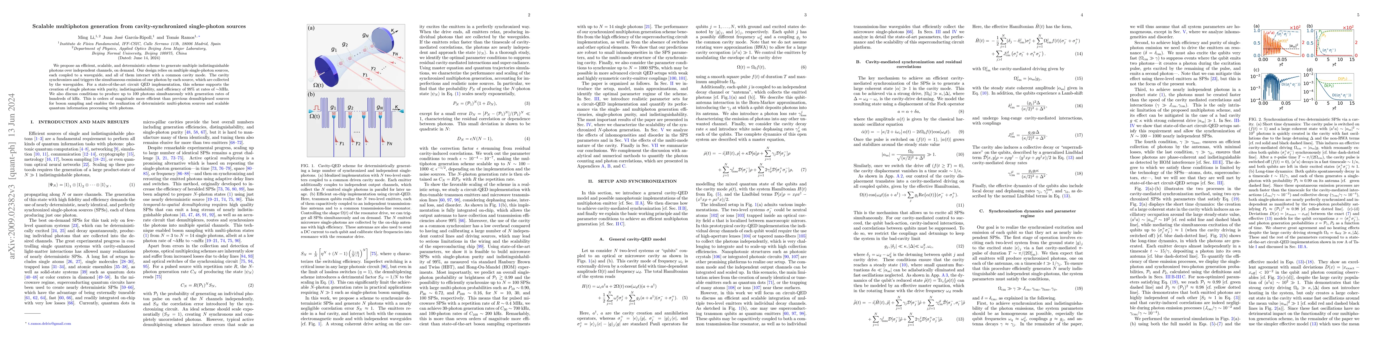 Thumbnail for Scalable multiphoton generation from cavity-synchronized single-photon
  sources