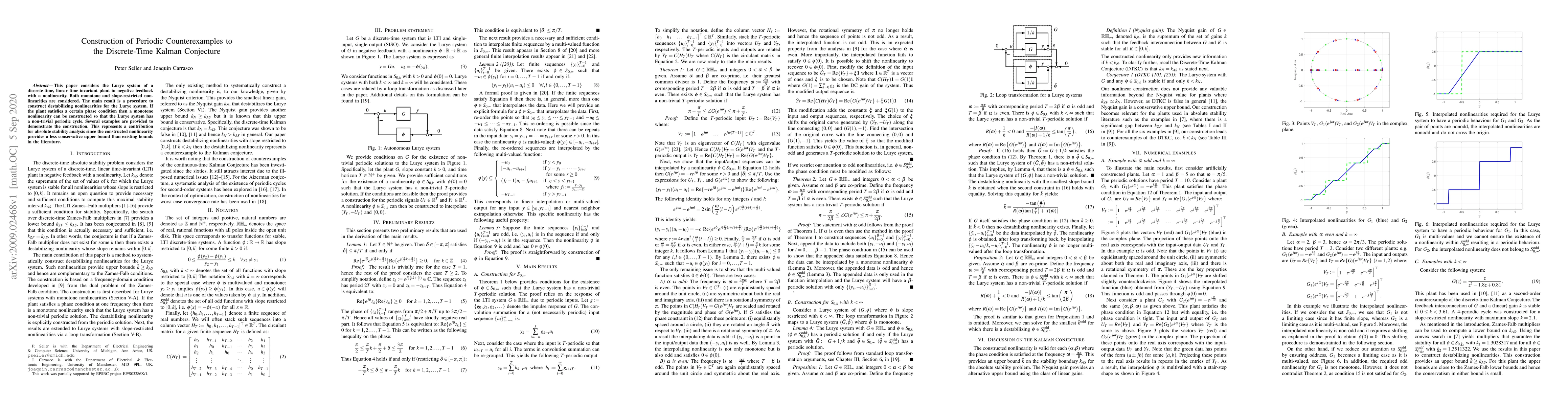 Thumbnail for Construction of Periodic Counterexamples to the Discrete-Time Kalman
  Conjecture