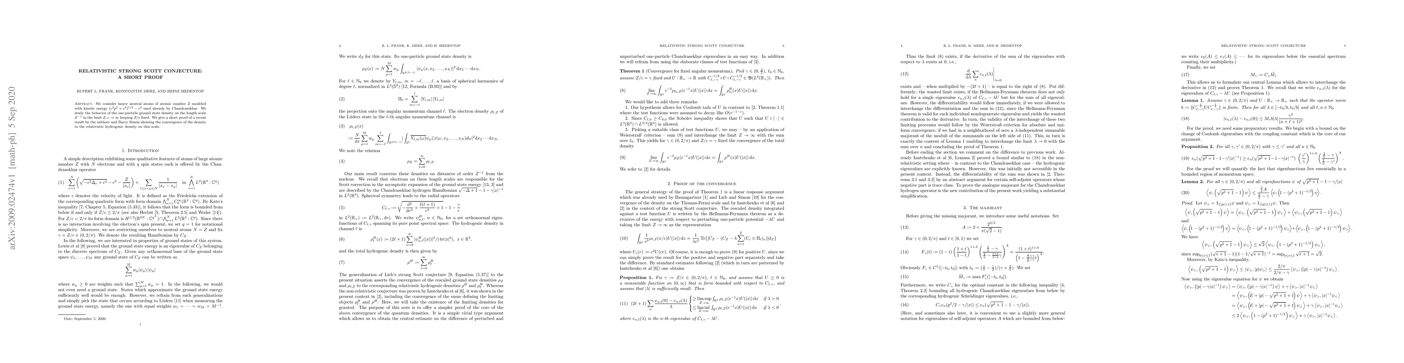 Thumbnail for Relativistic Strong Scott Conjecture: A Short Proof