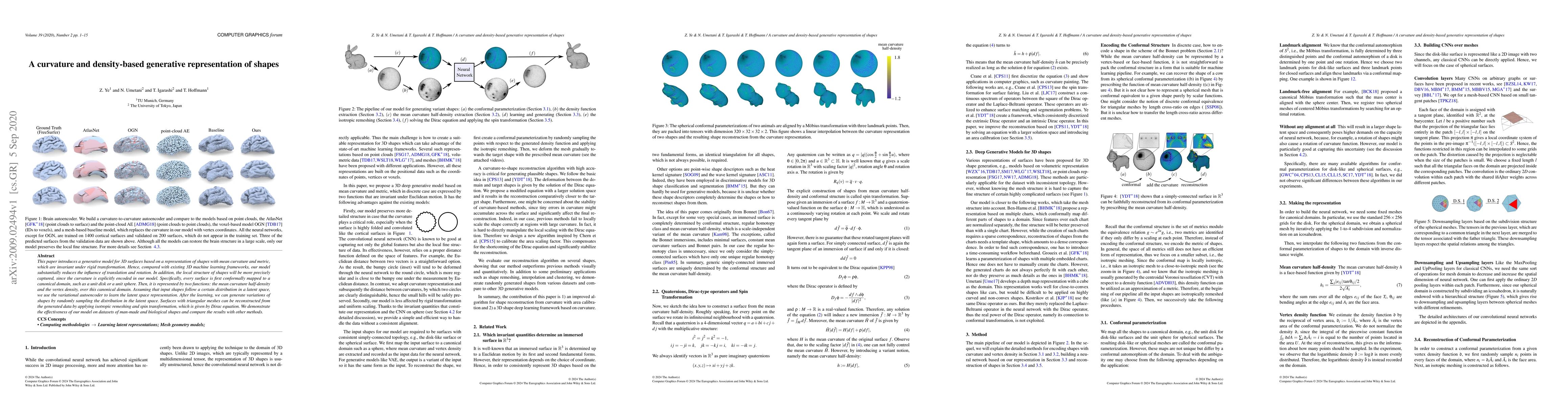 Thumbnail for A curvature and density-based generative representation of shapes