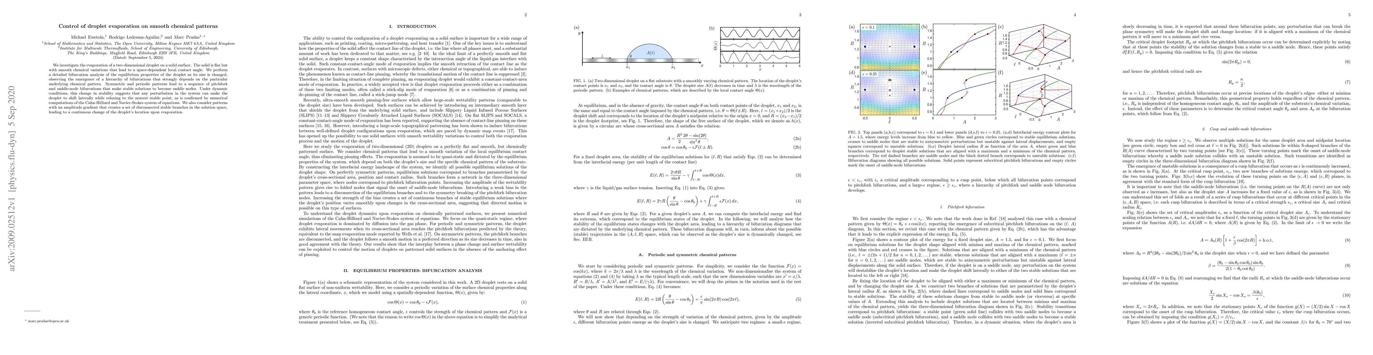Thumbnail for Control of droplet evaporation on smooth chemical patterns