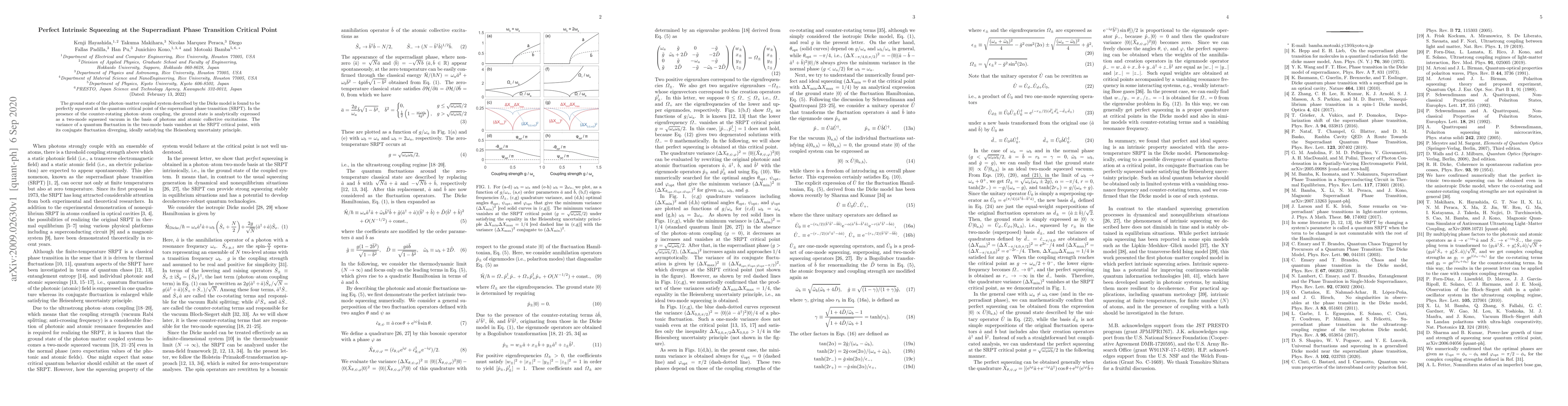 Thumbnail for Perfect Intrinsic Squeezing at the Superradiant Phase Transition
  Critical Point