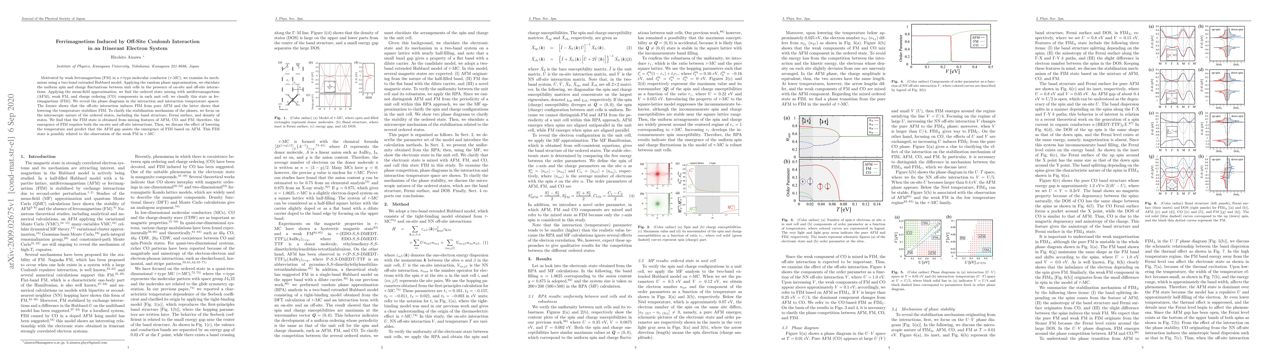 Thumbnail for Ferrimagnetism Induced by Off-Site Coulomb Interaction in an Itinerant
  Electron System