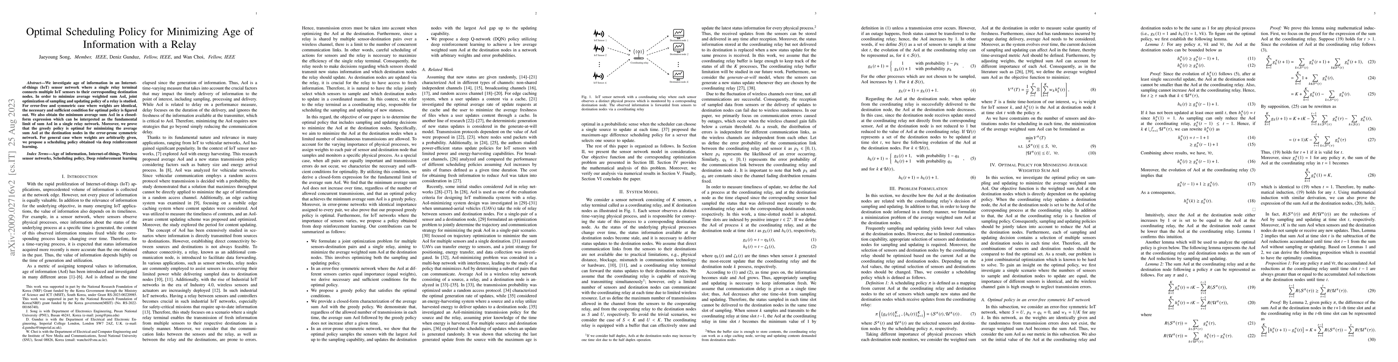 Thumbnail for Optimal Scheduling Policy for Minimizing Age of Information with a Relay
