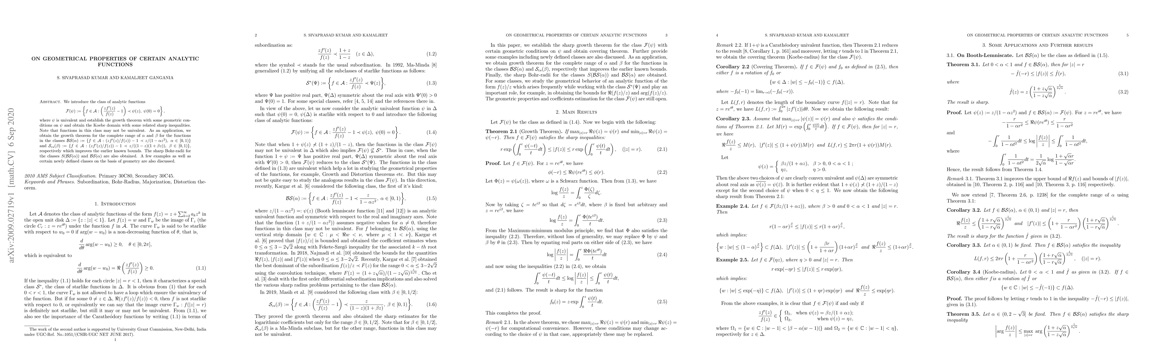 Thumbnail for On Geometrical Properties of Certain Analytic functions
