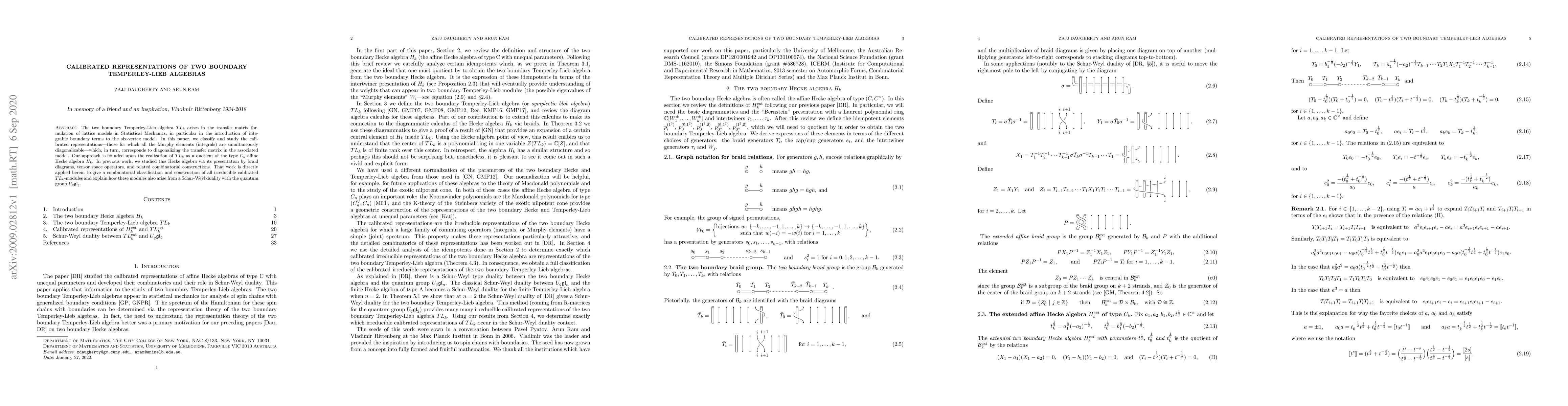 Thumbnail for Calibrated representations of two boundary Temperley-Lieb algebras
