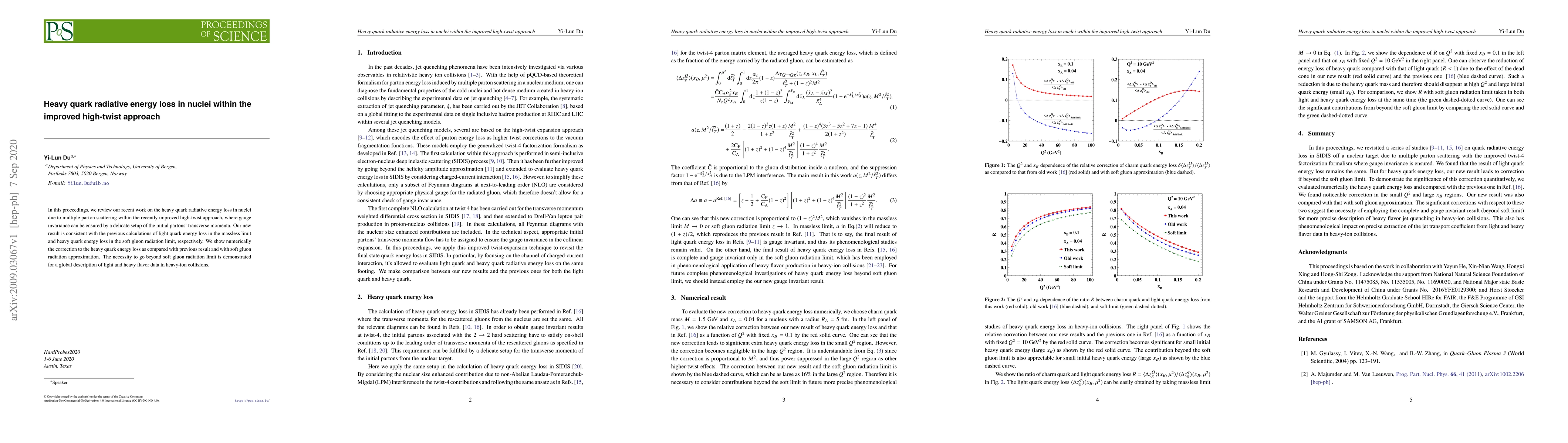 Thumbnail for Heavy quark radiative energy loss in nuclei within the improved
  high-twist approach