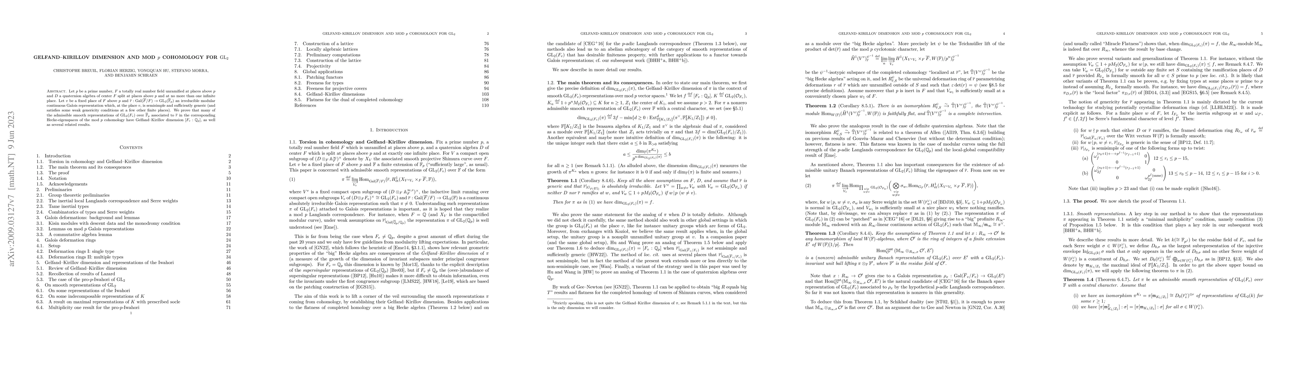 Thumbnail for Gelfand-Kirillov dimension and mod p cohomology for GL2