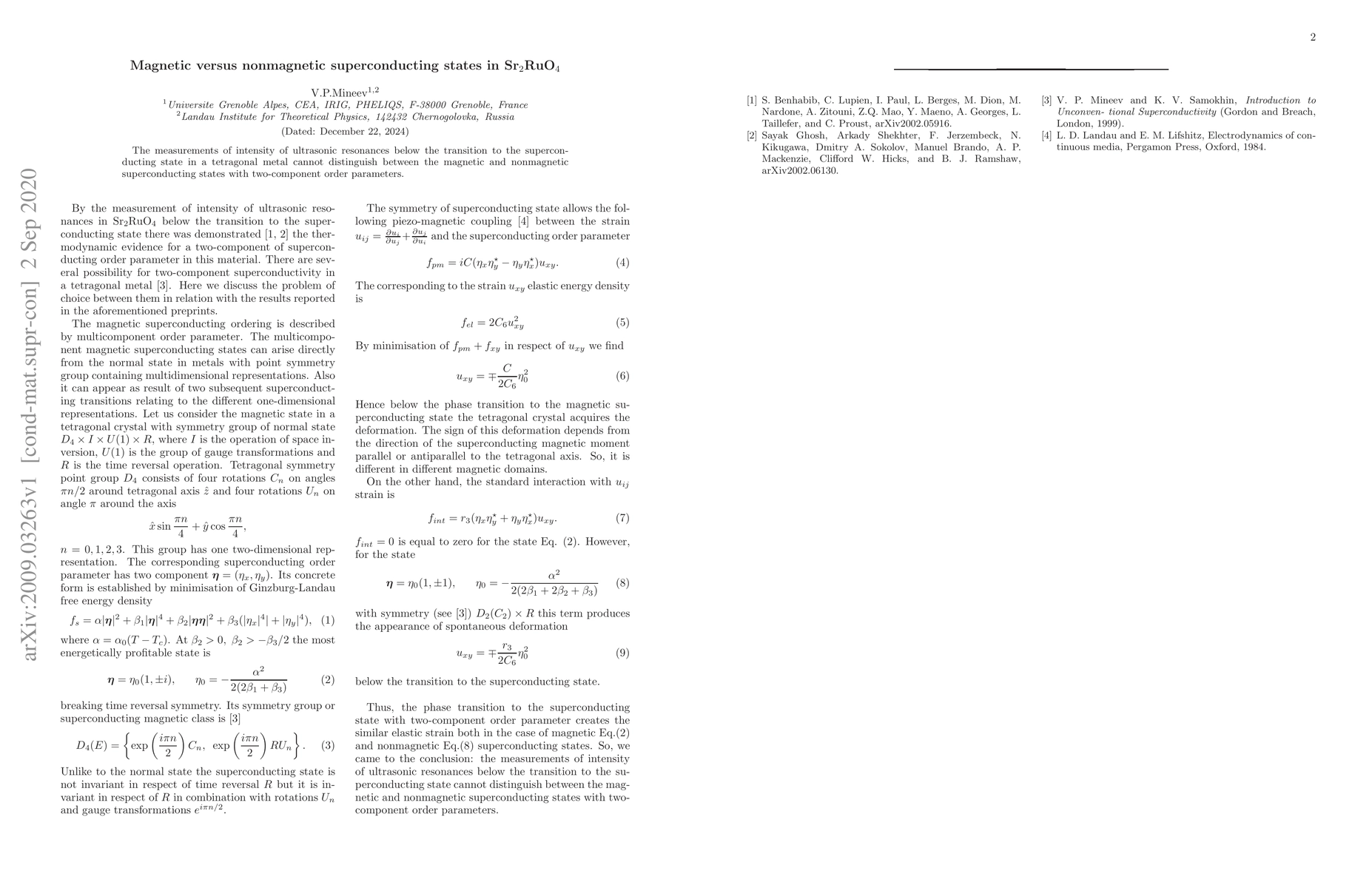 Thumbnail for Magnetic versus nonmagnetic superconducting states in Sr$_2$RuO$_4$