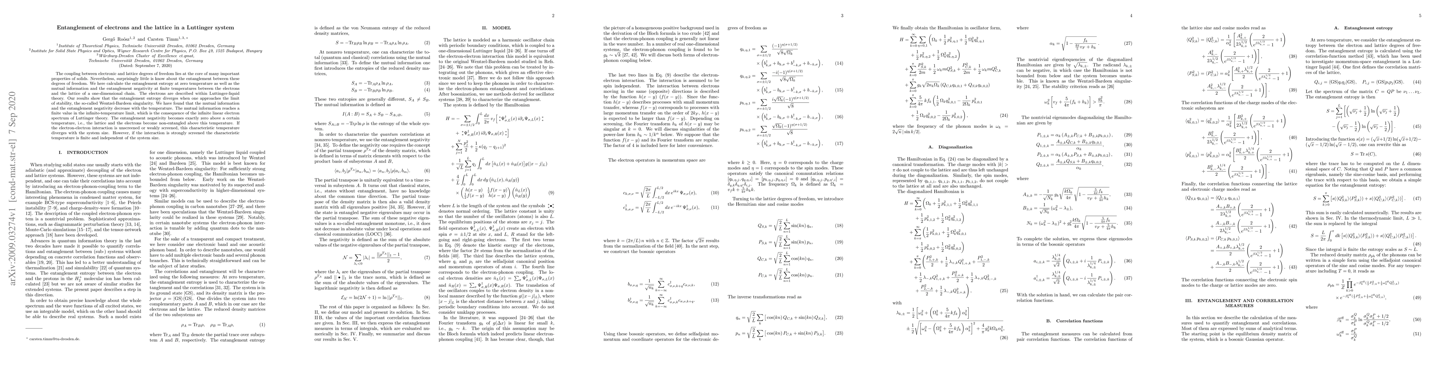 Thumbnail for Entanglement of electrons and the lattice in a Luttinger system