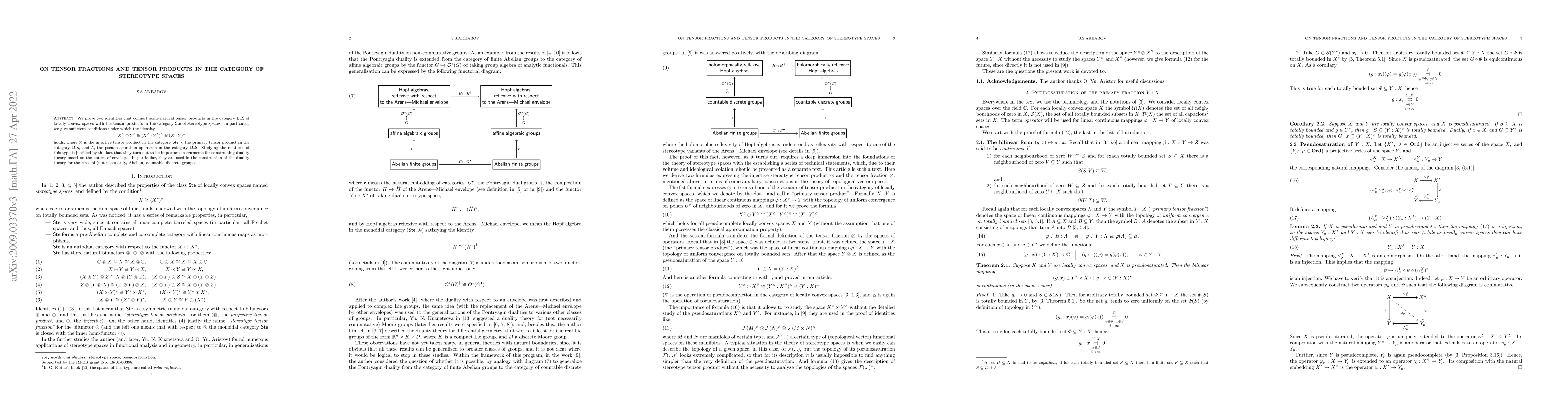 Thumbnail for On tensor fractions and tensor products in the category of stereotype
  spaces