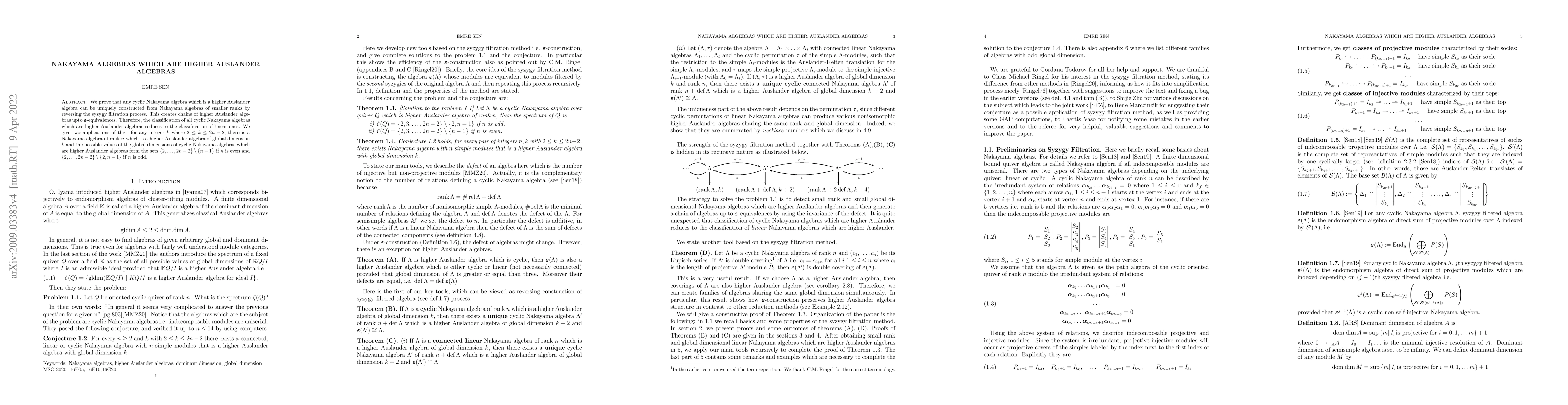 Thumbnail for Nakayama Algebras which are Higher Auslander Algebras