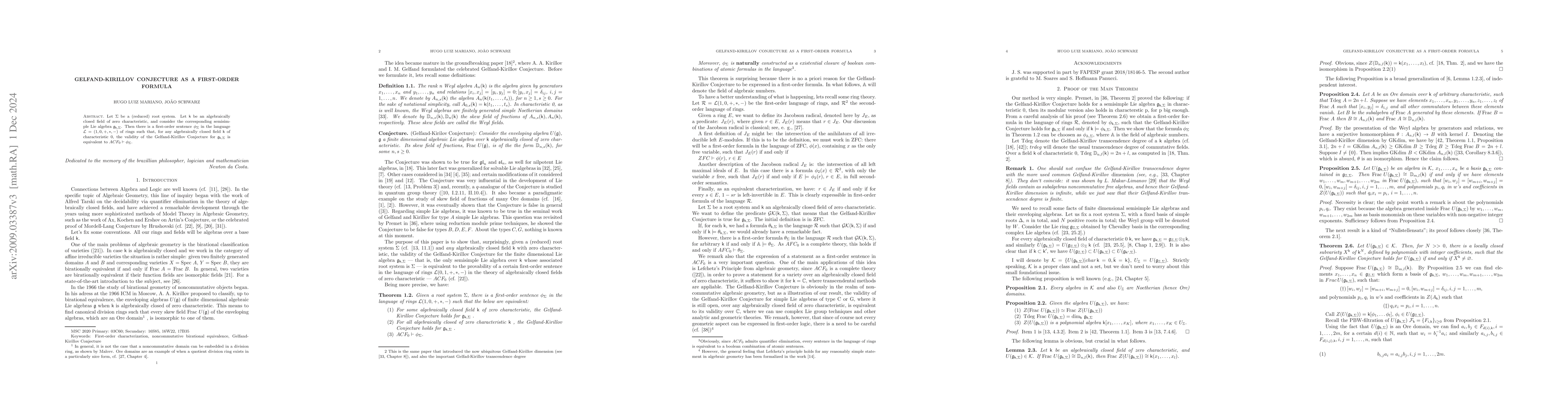 Thumbnail for Gelfand-Kirillov conjecture as a first-order formula