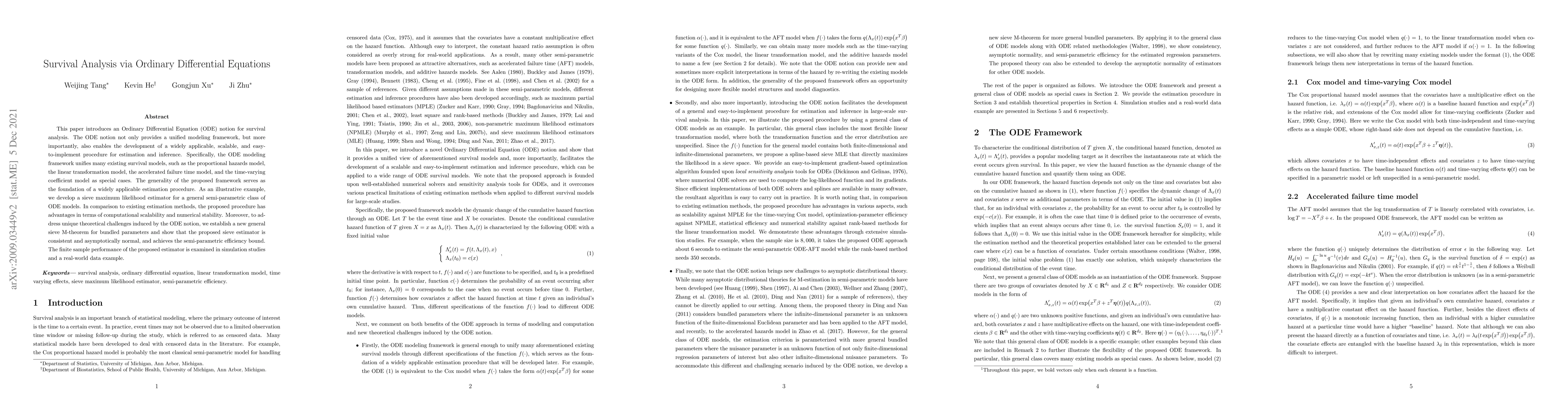 Thumbnail for Survival Analysis via Ordinary Differential Equations