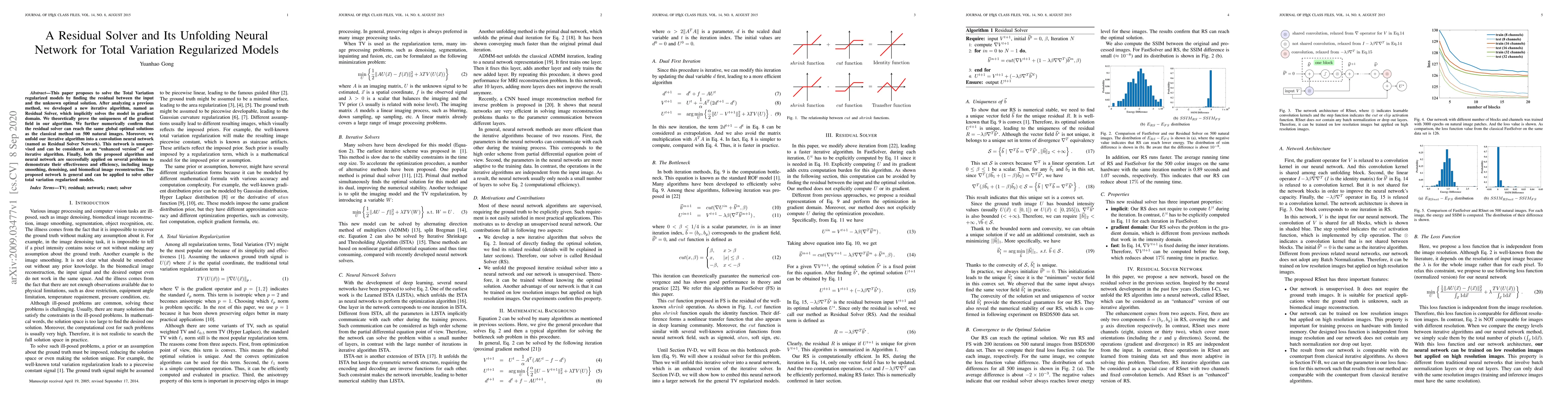 Thumbnail for A Residual Solver and Its Unfolding Neural Network for Total Variation
  Regularized Models