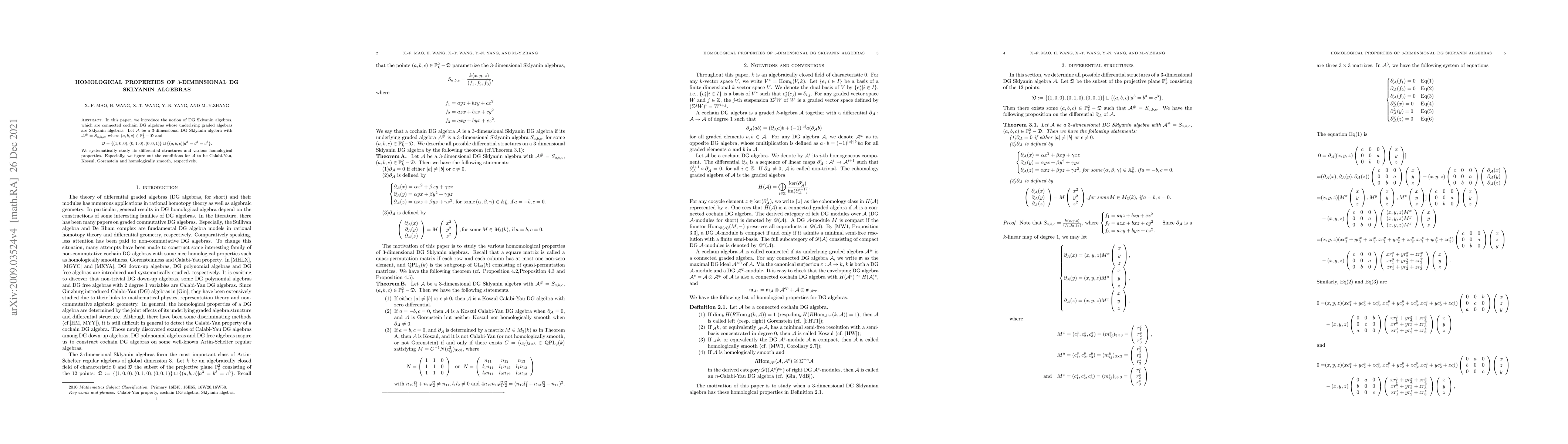 Thumbnail for Homological properties of $3$-dimensional DG Sklyanin algebras