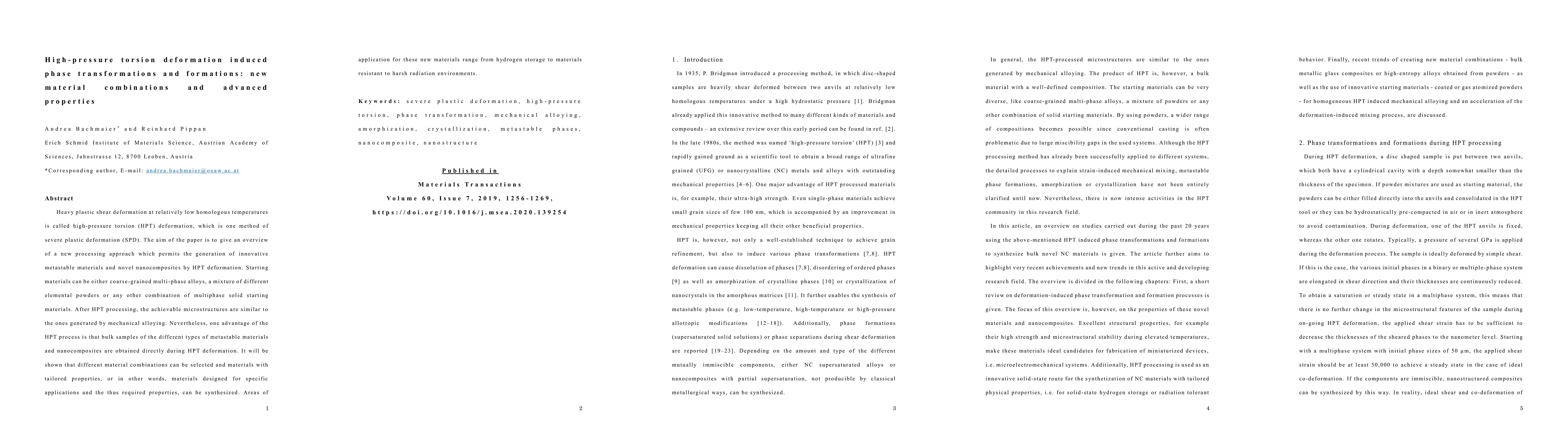 Thumbnail for High-Pressure Torsion Deformation Induced Phase Transformations and
  Formations: New Material Combinations and Advanced Properties