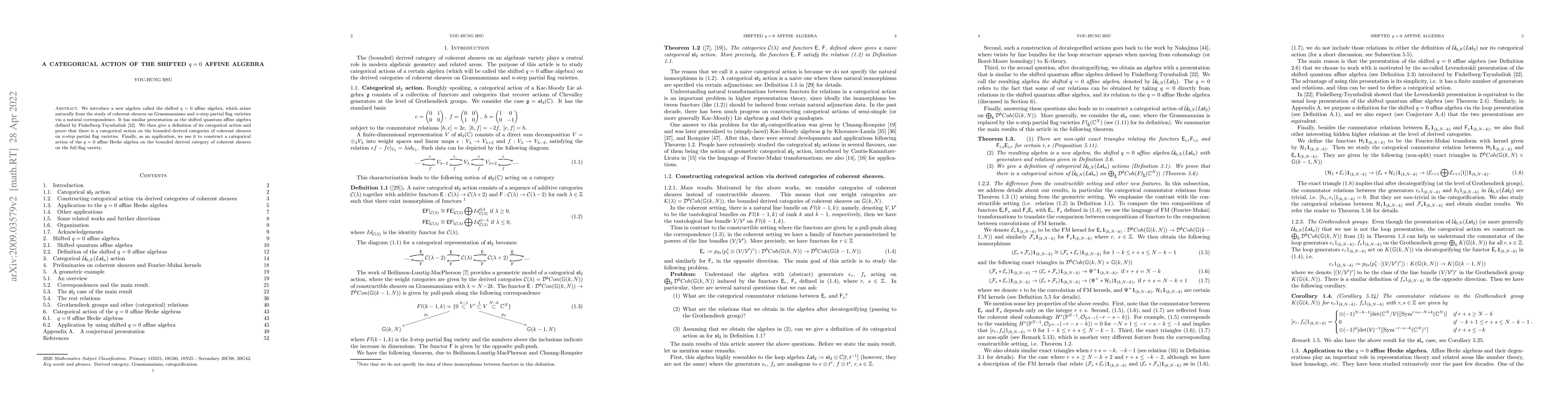 Thumbnail for A categorical action of the shifted $q=0$ affine algebra