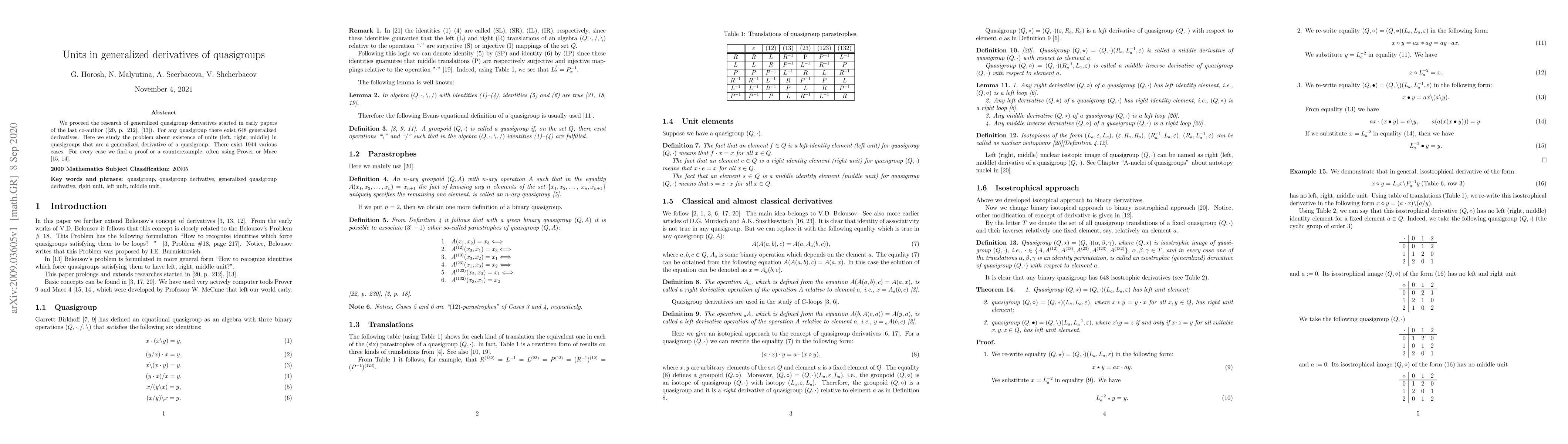 Thumbnail for Units in generalized derivatives of quasigroups