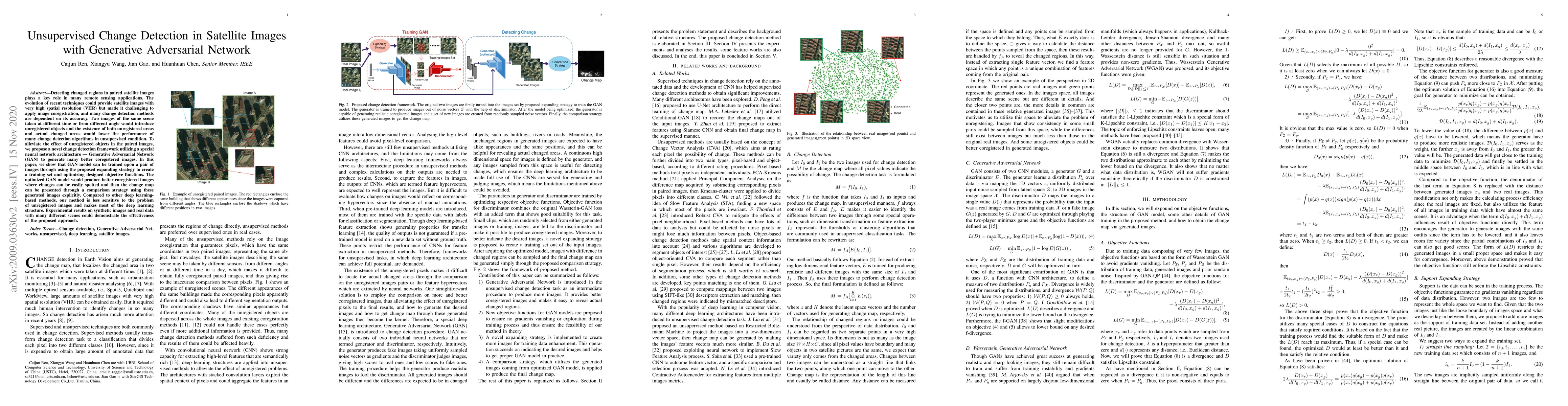 Thumbnail for Unsupervised Change Detection in Satellite Images with Generative
  Adversarial Network