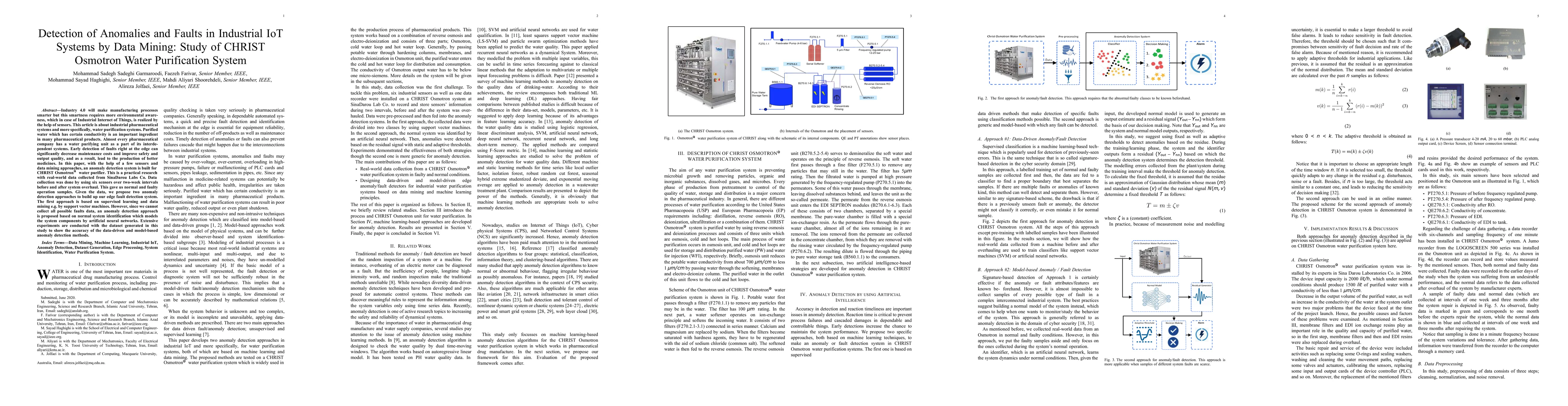 Thumbnail for Detection of Anomalies and Faults in Industrial IoT Systems by Data
  Mining: Study of CHRIST Osmotron Water Purification System