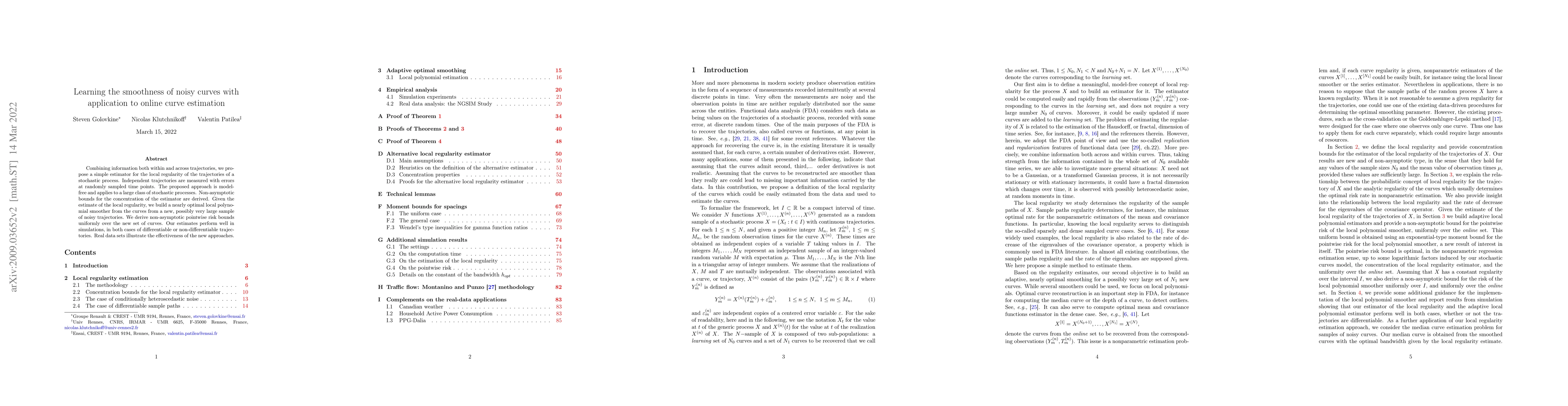 Thumbnail for Learning the smoothness of noisy curves with application to online curve
  estimation