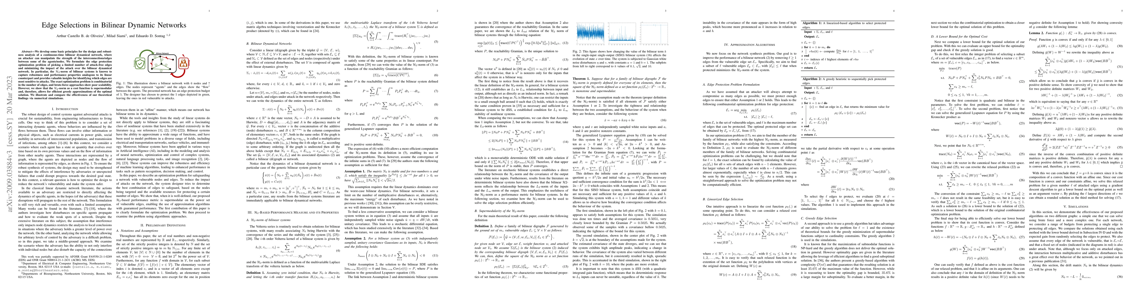 Thumbnail for Edge Selection in Bilinear Dynamical Networks