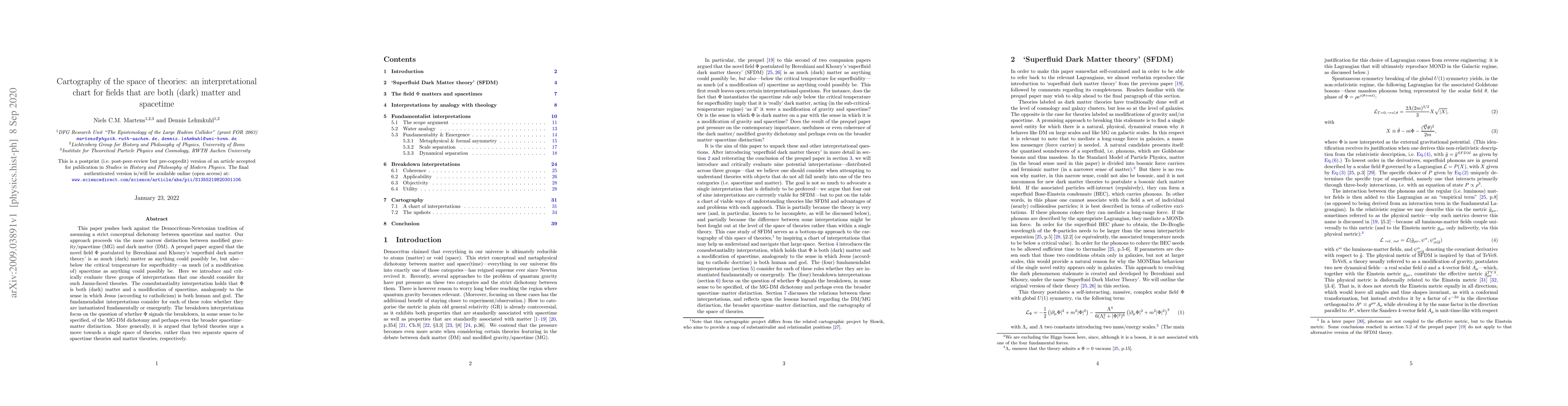 Thumbnail for Cartography of the space of theories: an interpretational chart for
  fields that are both (dark) matter and spacetime