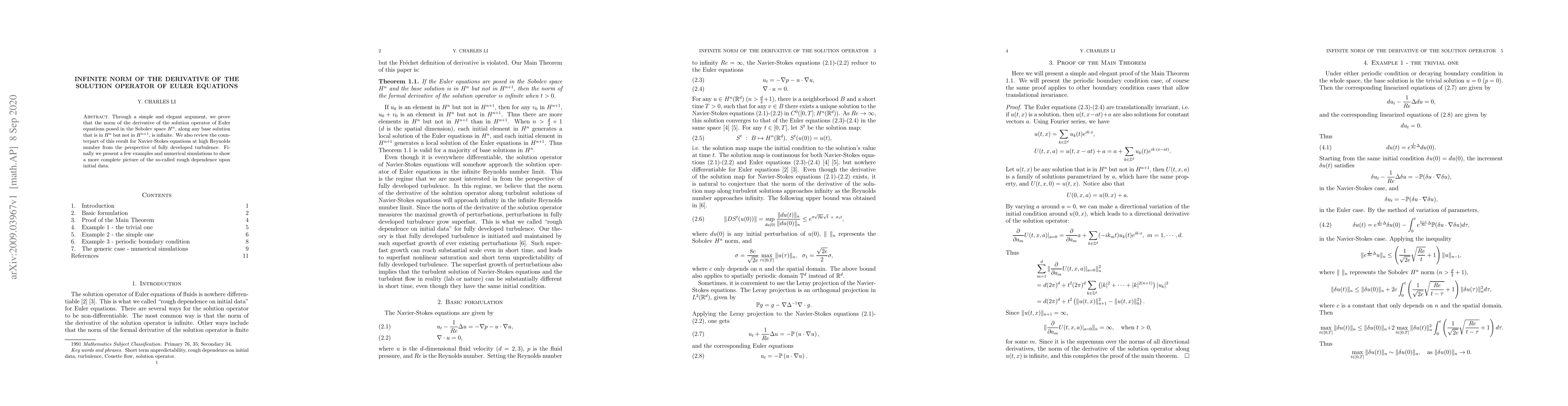Thumbnail for Infinite norm of the derivative of the solution operator of Euler
  equations