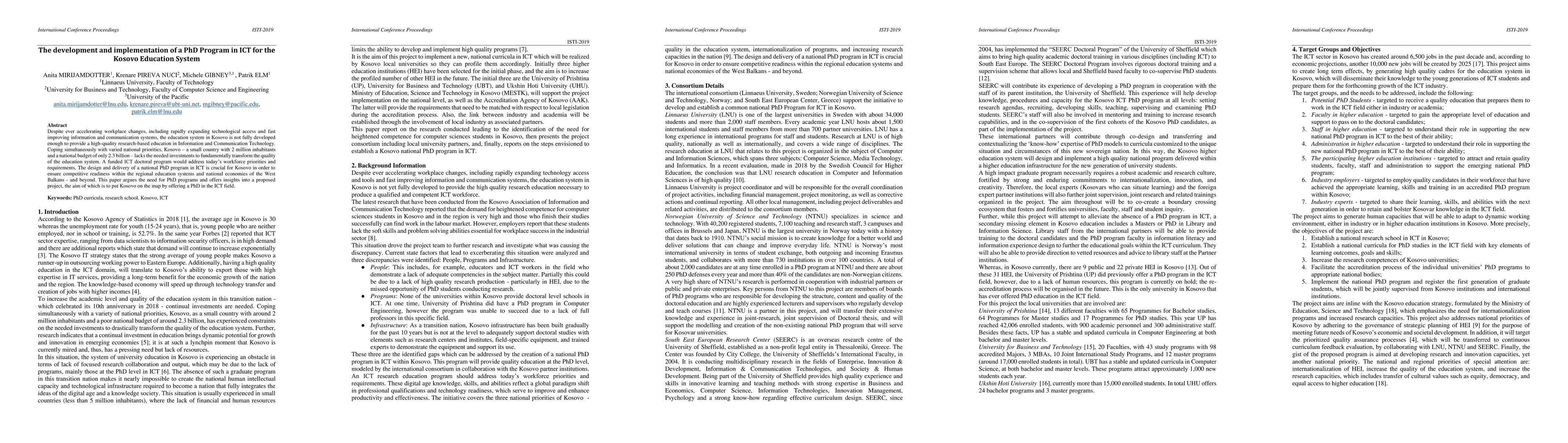 Thumbnail for The development and implementation of a PhD Program in ICT for the
  Kosovo Education System