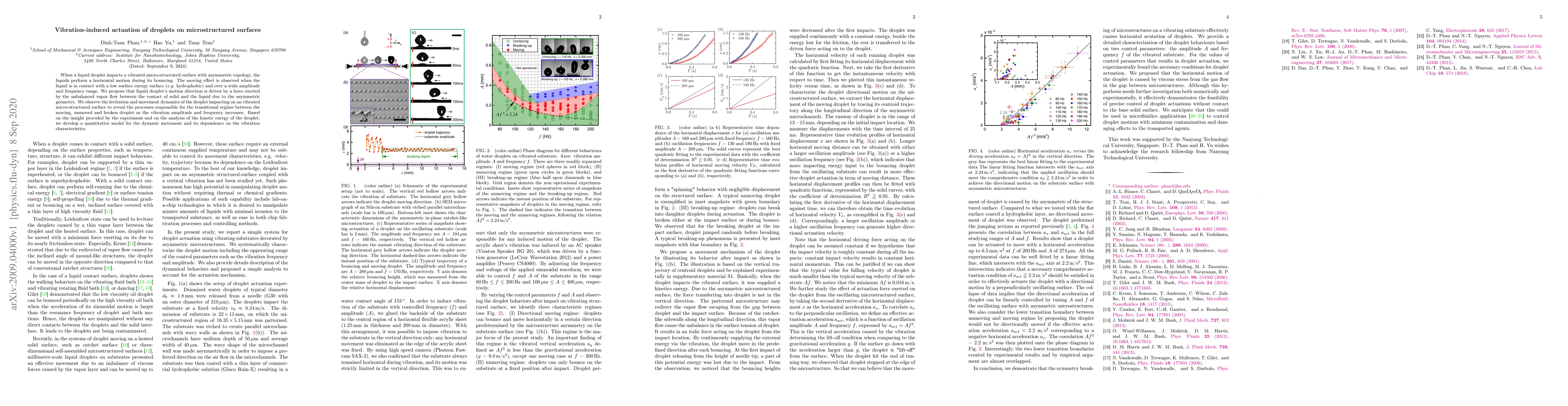 Thumbnail for Vibration-induced actuation of droplets on microstructured surfaces