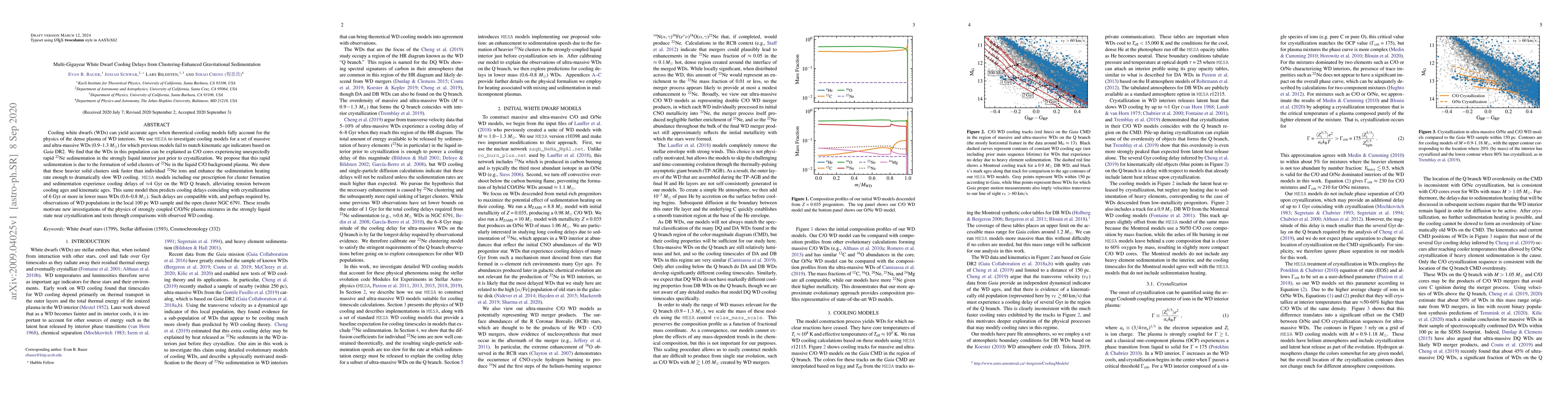 Thumbnail for Multi-Gigayear White Dwarf Cooling Delays from Clustering-Enhanced
  Gravitational Sedimentation