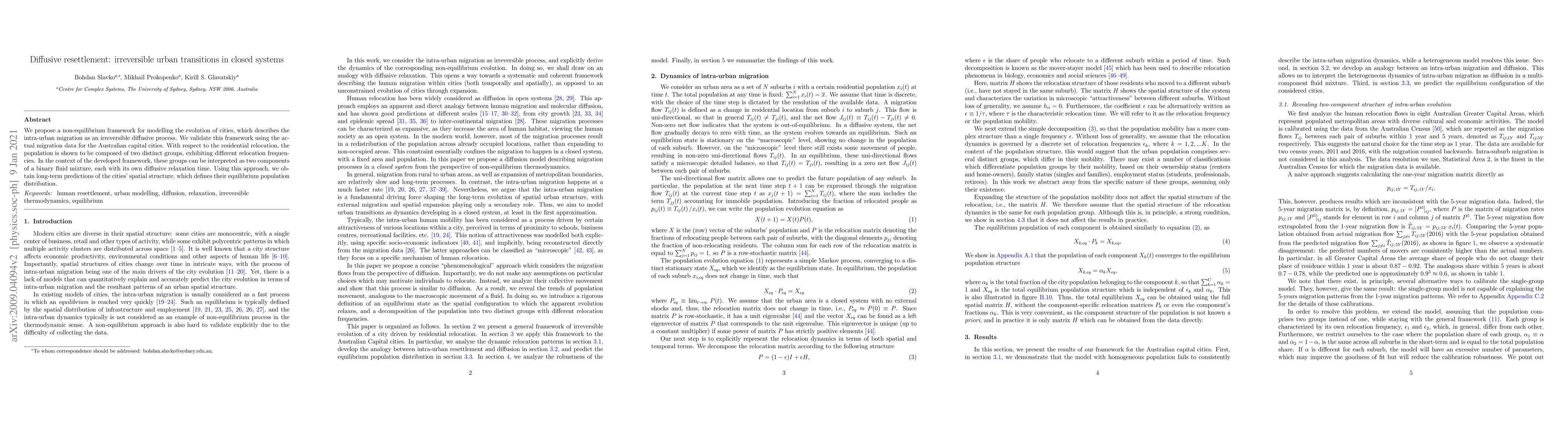 Thumbnail for Diffusive resettlement: irreversible urban transitions in closed systems
